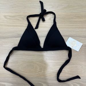 NWT Becca Swim Bikini Top, medium, ribbed black